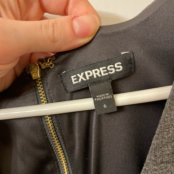 Dark Gray, Peek-a-boo shoulder, Express Dress - Picture 3 of 4